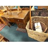 An Edwardian mahogany bowfront sideboard with six pedestal drawers,