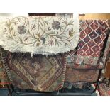 A selection of furnishing rugs including Kilims and a felt rug