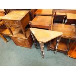 A Victorian mahogany three tier whatnot with drawer below, a three tier whatnot (now in two parts),