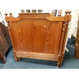 A pair of Victorian pitch pine single bed ends