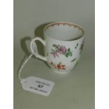 An 18th century English porcelain coffee cup, possibly Lowestoft,