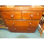 A Victorian mahogany chest of two short over two long drawers.