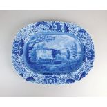 A transfer printed blue and white Durham Ox meat dish, early 19th century,
