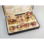 A Royal Worcester fruit painted cased coffee service, 1934/35,
