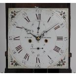 A George III oak thirty hour longcase clock the 12 inch square painted dial signed R.