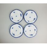 A set of four Caughley porcelain plates, circa 1790,
