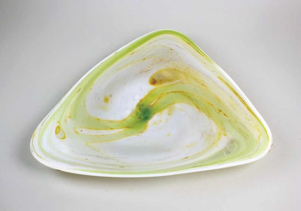 An art glass dish by Samuel J.