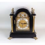 An Edwardian ebony cased bracket clock, in Georgian revival style,