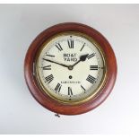 An English dial clock late 19th/early 20th century the 7 3/4 inch white enamel dial with Roman
