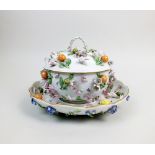 A Meissen porcelain ecuelle, cover and stand, 19th century,