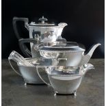 A four piece silver tea service, Harrison Brothers & Howson, Sheffield 1946,