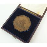 Arctic discoveries 1818-55, a bronze octagonal medal, un-named, without suspension, signed 'L.C.