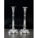 A pair of George III silver candlesticks, I.C.