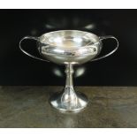 A pedestal two handled silver bowl, Cooper Brothers & Sons Ltd, Sheffield 1927, 16cm high, weight 8.