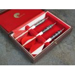 A cased set of three silver darts, UP Ltd, London 1975,