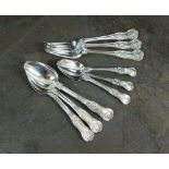 A set of twelve George IV Queens pattern silver dessert spoons, Jonathan Hayne, London 1827,