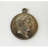 France- Early 19th century silvered bronze medallion, Napoleon Emp Et ROI',