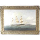 British School, 19th century Naomi, three masted clipper, oil on canvas,