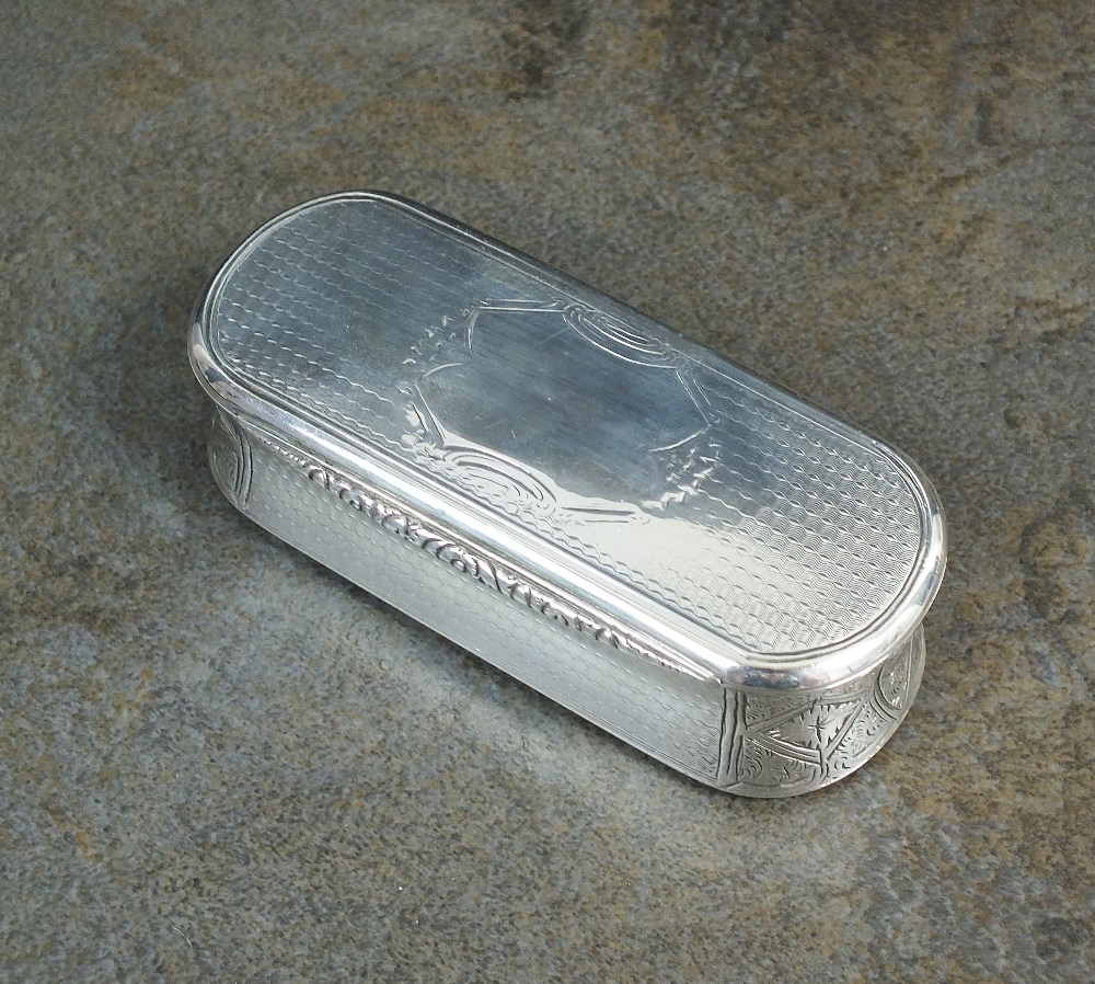 A Victorian silver oval box, George Unite, Birmingham 1863,