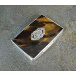 A silver and tortoiseshell box, import marks for Stockwell & Co, London 1928,