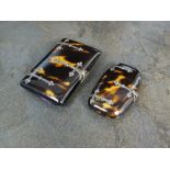 A tortoiseshell mounted purse and card case,