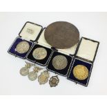 Four cased 'Shropshire Horticultural Society silver and gilt award medals,