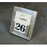 A silver mounted desk calendar, Walker & Hall, Sheffield 1910,