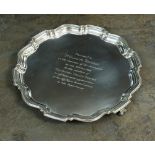 A silver presentation salver, George Tarratt Ltd, Birmingham 1954,