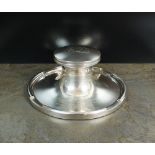 A large silver mounted presentation inkwell, A & J Zimmerman Ltd, Birmingham 1919,