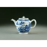 A Chinese blue and white teapot and cover, Qianlong,