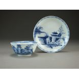 A Chinese blue and white teabowl and saucer from the Nanking Cargo,