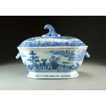 A Chinese blue and white tureen and cover, Qianlong,