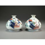 A pair of Japanese porcelain vases, Arita, Meiji period,