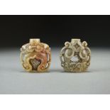Two Chinese carved soapstone snuff bottles, 18th/19th Century,