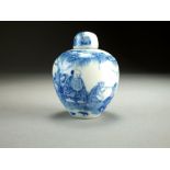 A Chinese blue and white miniature jar and cover, six-character Kangxi mark but later,