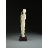 A Chinese ivory figure of a maiden, 19th/early 20th Century,