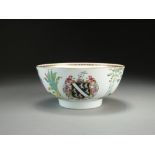 A Chinese famille rose armorial bowl, Qianlong,