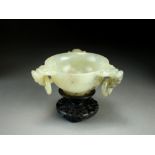 A Chinese bowenite bowl, Qing Dynasty,
