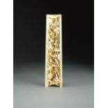 A good Chinese carved ivory wrist rest, 19th Century,