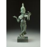 A Sino-Tibetan bronze figure of a bodhisattva, 18th/19th Century, modelled standing,