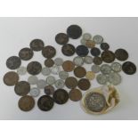 A small collection of British silver copper and bronze coinage