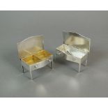 An Edwardian near pair of novelty silver boxes, A & J Zimmerman, Birmingham 1909,