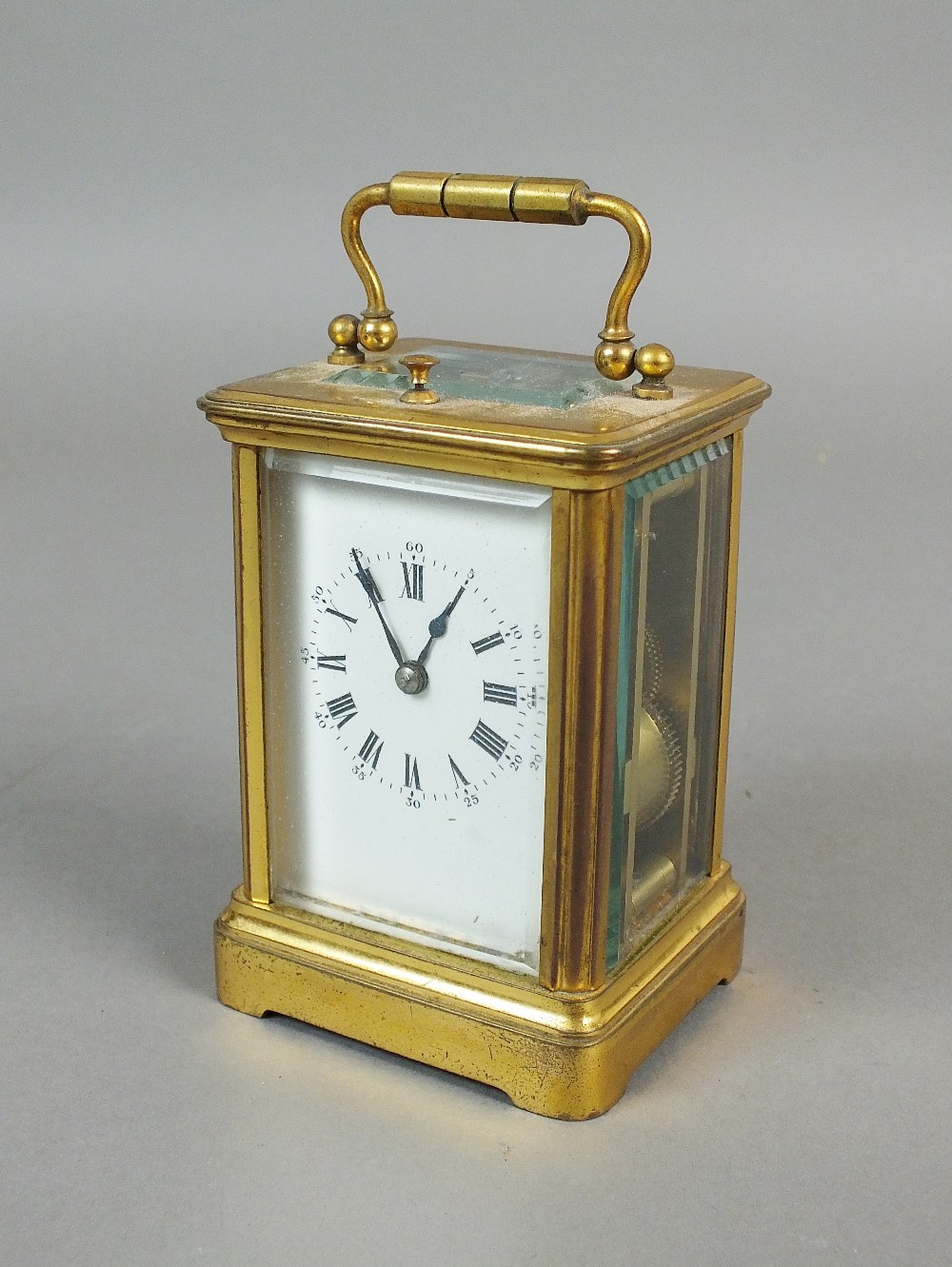 A French gilt brass repeating carriage clock, early 20th century,