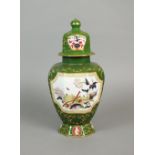 A Mason's Patent Ironstone China octagonal vase and cover, 19th century,