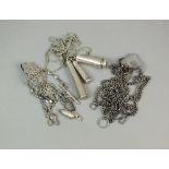 A Victorian silver chatelaine, Birmingham 1852, suspending various instruments and tools,