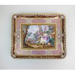 A Vienna porcelain cabaret tray, 19th century,