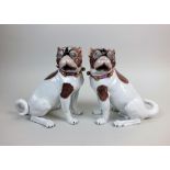 A pair of Dresden porcelain models of pugs, 20th century,