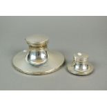 A silver capstan inkwell, S.