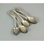 A collection of Old English pattern silver spoons, various dates and makers, total weight 8.