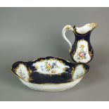 A Sevres porcelain ewer and basin, 18th century, in Rococo style,